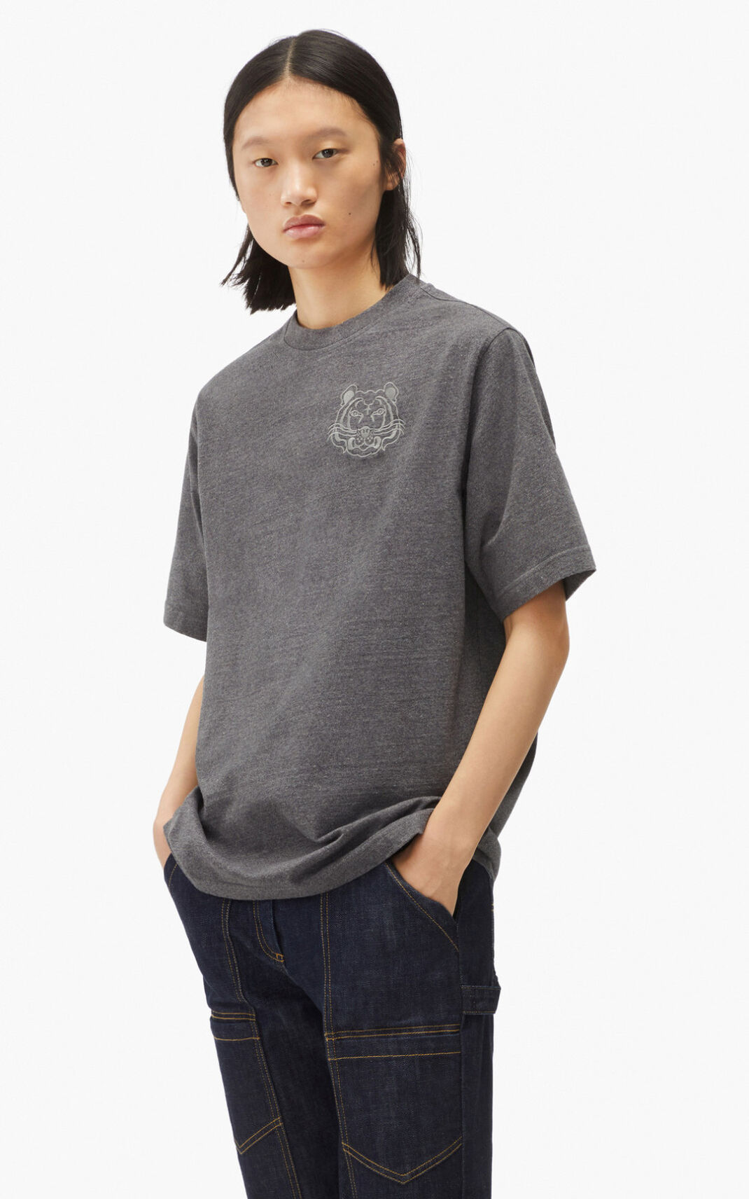 Kenzo RE/relaxed casual T-shirts Dame - MørkeGrå DK-286402